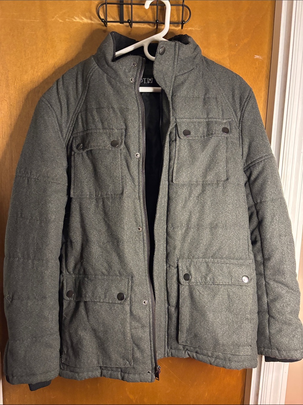 Apt. 9 Men's Dark Gray Quilted Puffer Jacket
